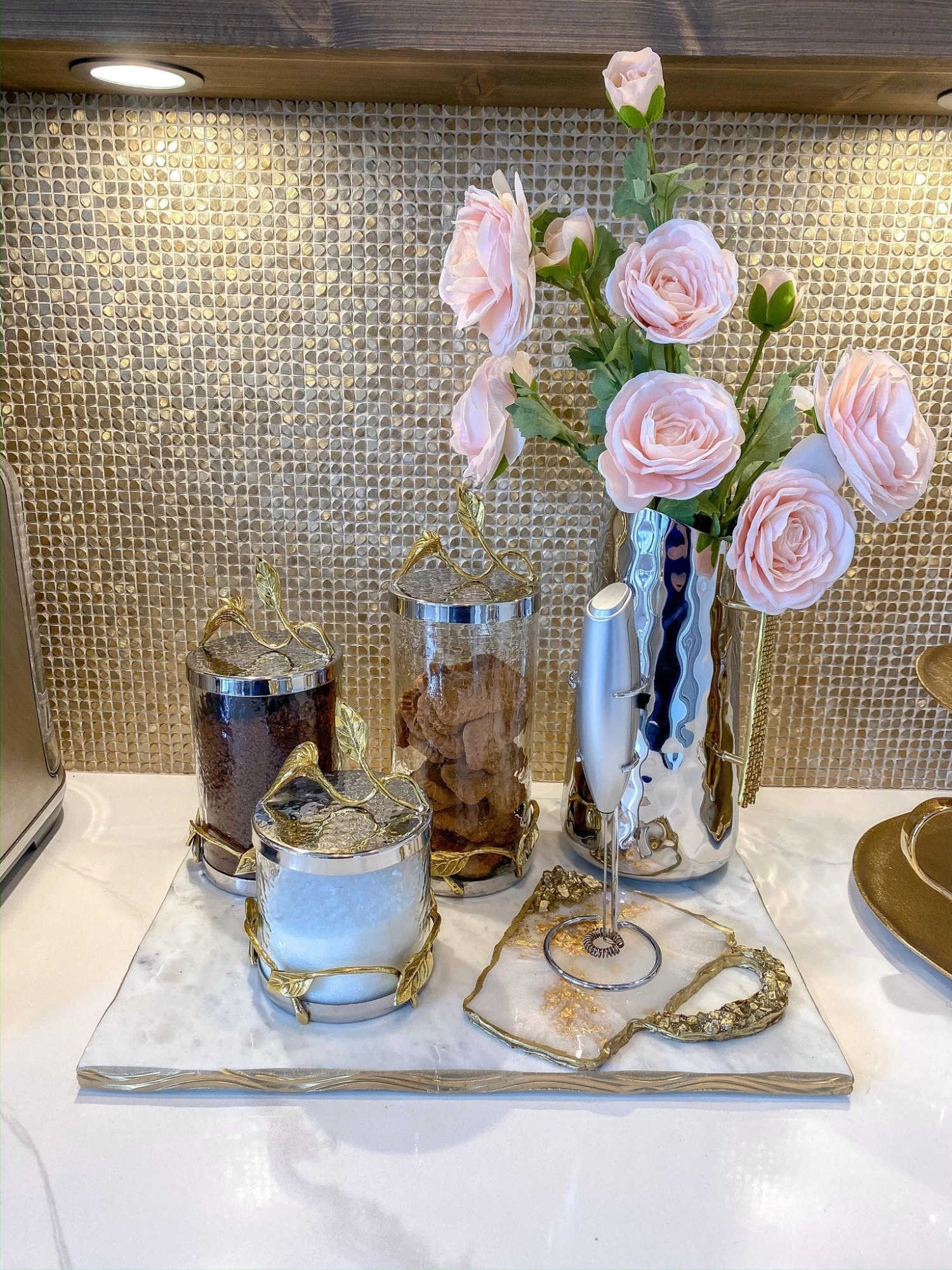 Gold Edged Marble Tray 4 Gold Edged Marble Tray - Image 2