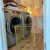Gold Metal Rolling Laundry Basket/Storage Cart