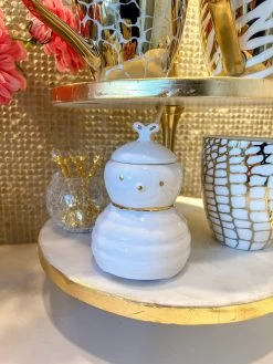 White Honey Bee Jar With Wood Dipper -Home Essentials Shop image fcb60643 d84d 44d9 9fd1 cea121373b89 new