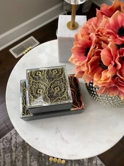 Black Glass Decorative Boxes (Set Of 2)