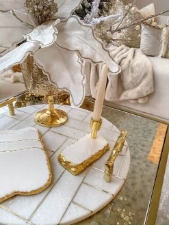 White Enameled Metal Candle Holder (2 Colors) -Home Essentials Shop image fee37da9 d21c 4733 bf8d 77ef2c2a1b2d new