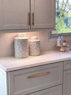 Patterned White Jar With Lid (2 Sizes) -Home Essentials Shop image ff3dccf3 9d48 4f3a b33c d7f43fc92d66 new