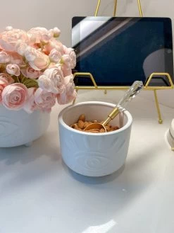 White Ceramic Evil Eye Planter (2 Sizes) -Home Essentials Shop image ff9c2bca 57a9 4bd9 b142 6e54cc2e09e0 new