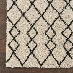 Geometric Shag Area Rug - Ivory/Charcoal -Home Essentials Shop lweutefzbxbw4sbuw5ib