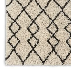 Geometric Shag Area Rug - Ivory/Charcoal -Home Essentials Shop m0qrtwou380ykcmj48f4