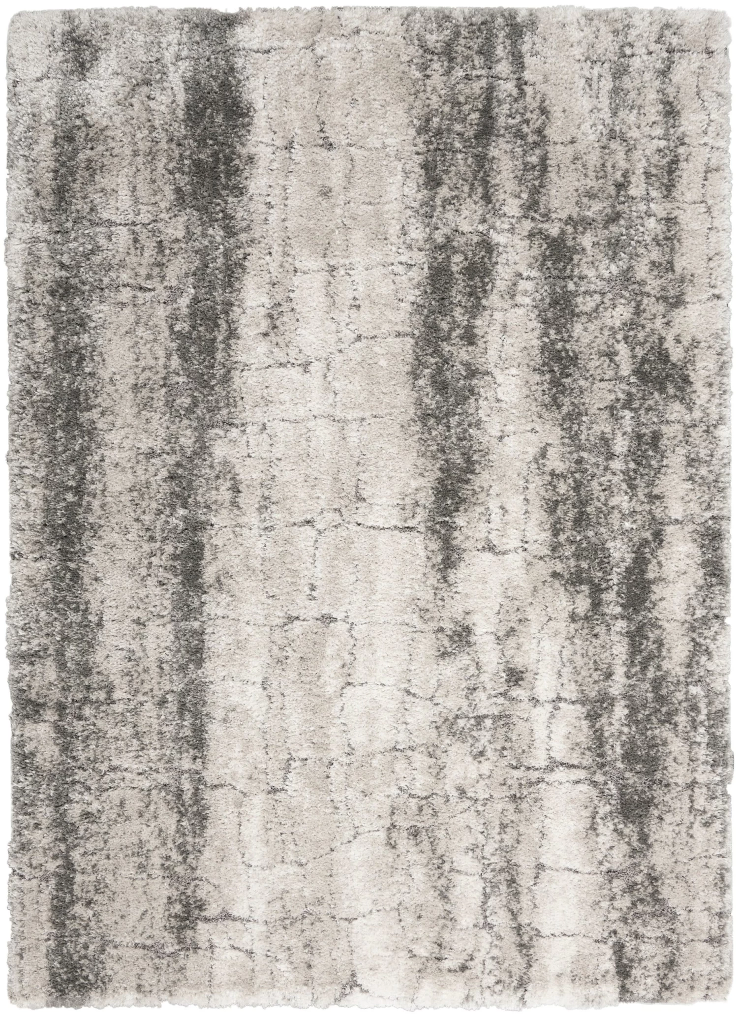 Luxurious Shag Area Rug - Ivory/Charcoal 3 Luxurious Shag Area Rug - Ivory/Charcoal