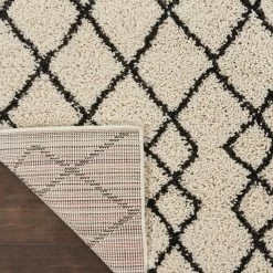 Geometric Shag Area Rug - Ivory/Charcoal -Home Essentials Shop psz1lwsz5nzfututb914