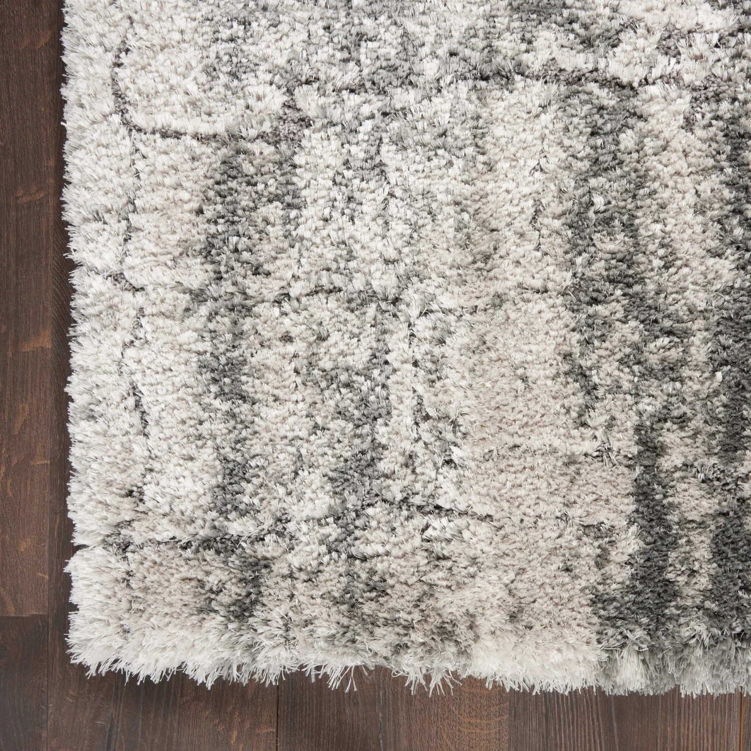 Luxurious Shag Area Rug - Ivory/Charcoal 6 Luxurious Shag Area Rug - Ivory/Charcoal - Image 4