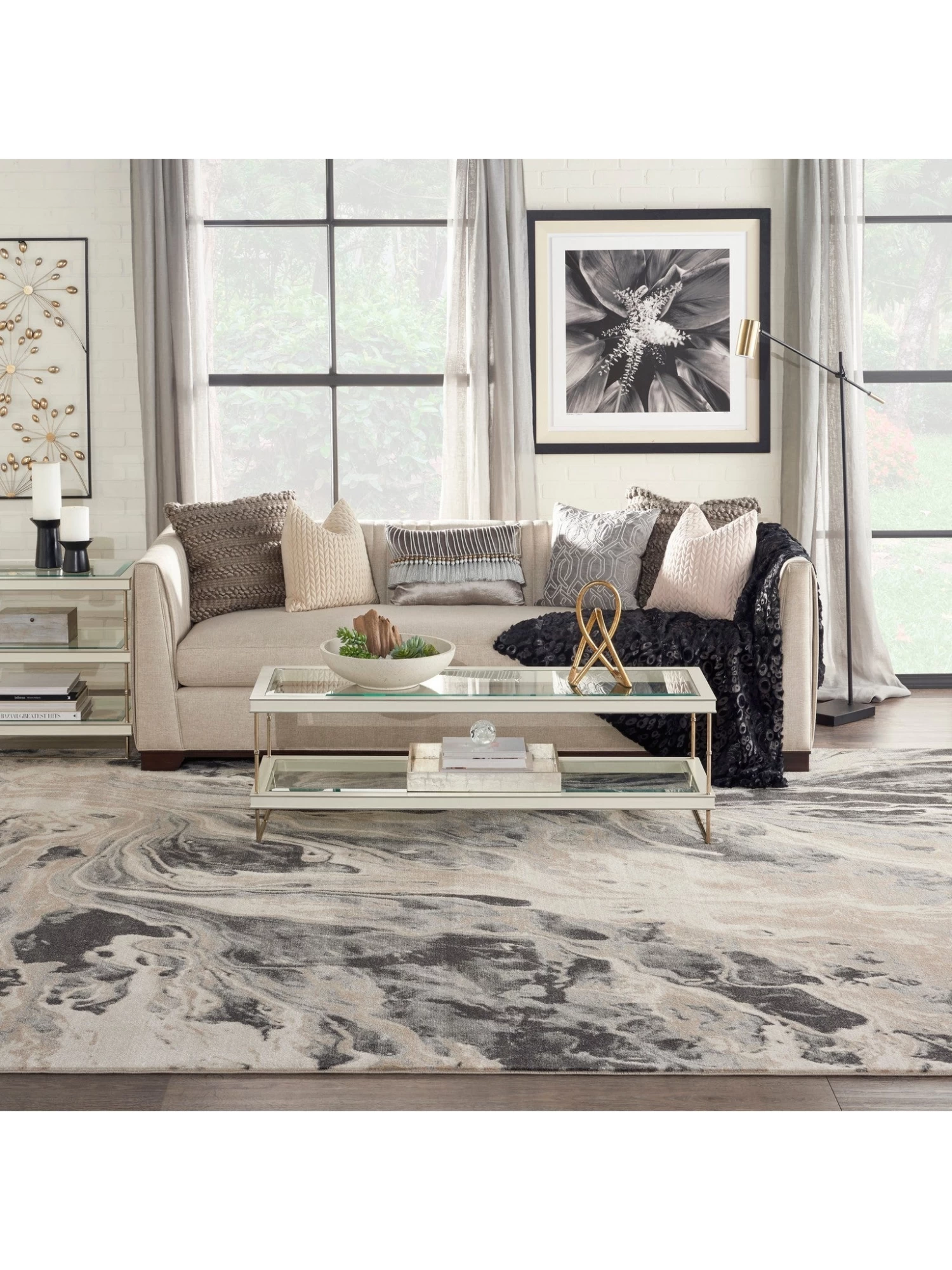Elegance Area Rug - Charcoal/Grey/Beige (10 Sizes) 4 Elegance Area Rug - Charcoal/Grey/Beige (10 Sizes) - Image 2