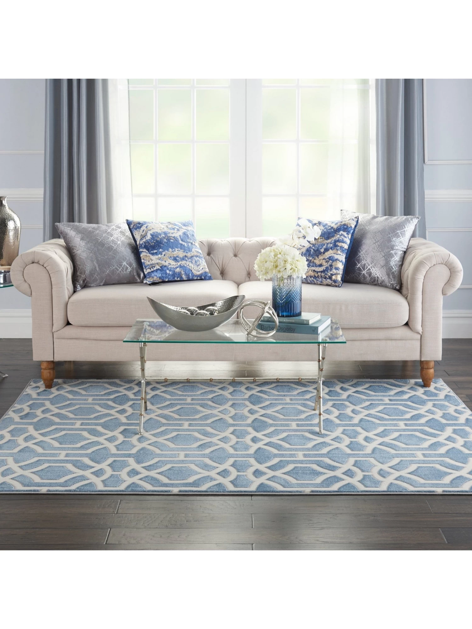 Joli Area Rug - Blue/White (3 Sizes) 3 Joli Area Rug - Blue/White (3 Sizes)