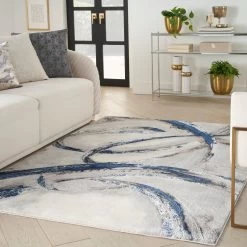 Inspire Me! Home Décor Brushstrokes Area Rug - Grey/Navy -Home Essentials Shop ujmjds7cjko3gdmn2kjt