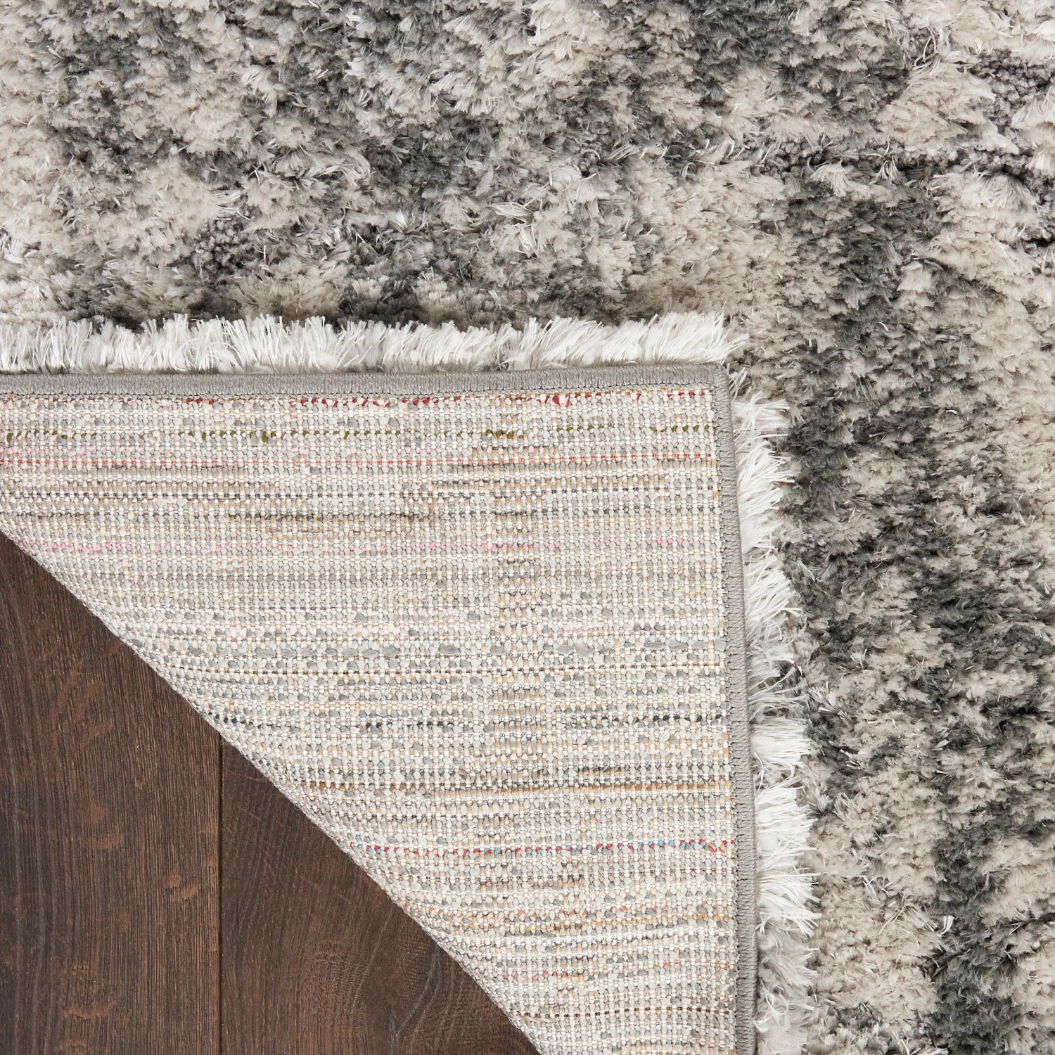 Luxurious Shag Area Rug - Ivory/Charcoal 5 Luxurious Shag Area Rug - Ivory/Charcoal - Image 3
