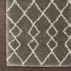 Geometric Shag Area Rug - Silver -Home Essentials Shop ybl6vbeyxycbcalxhekp