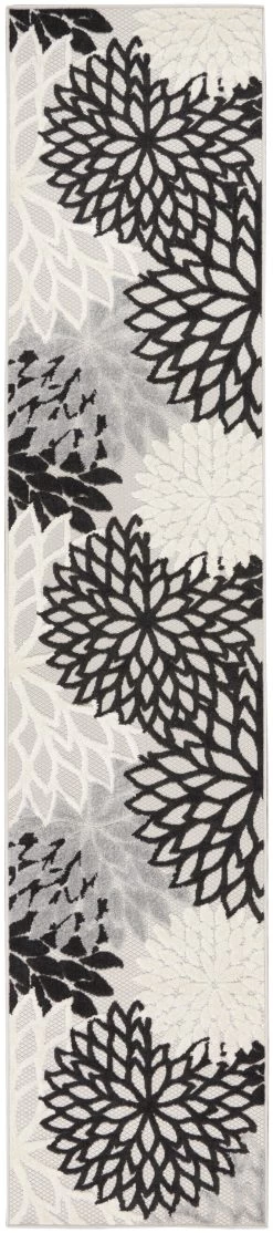 Aloha Area Rug - Black White Style 1